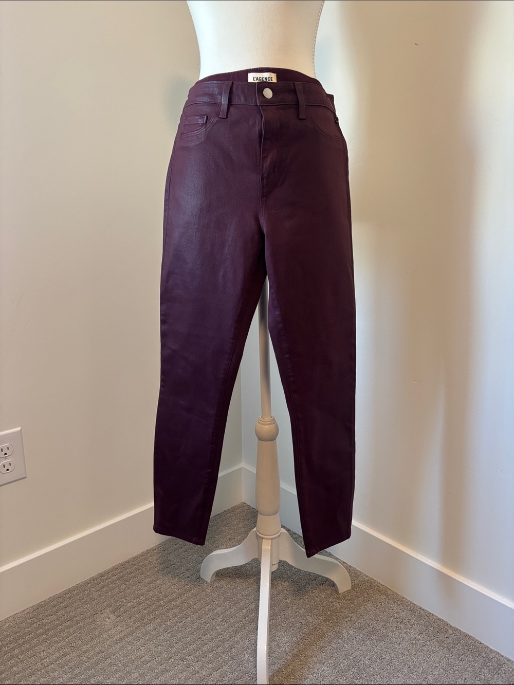 L'AGENCE Plum High-Rise Cropped Jeans